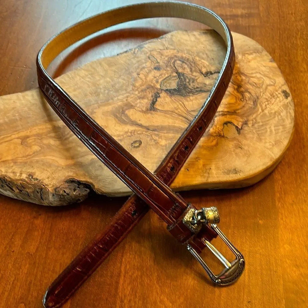 Vintage Brighton Embossed Crocodile Belt with Charm - ML
